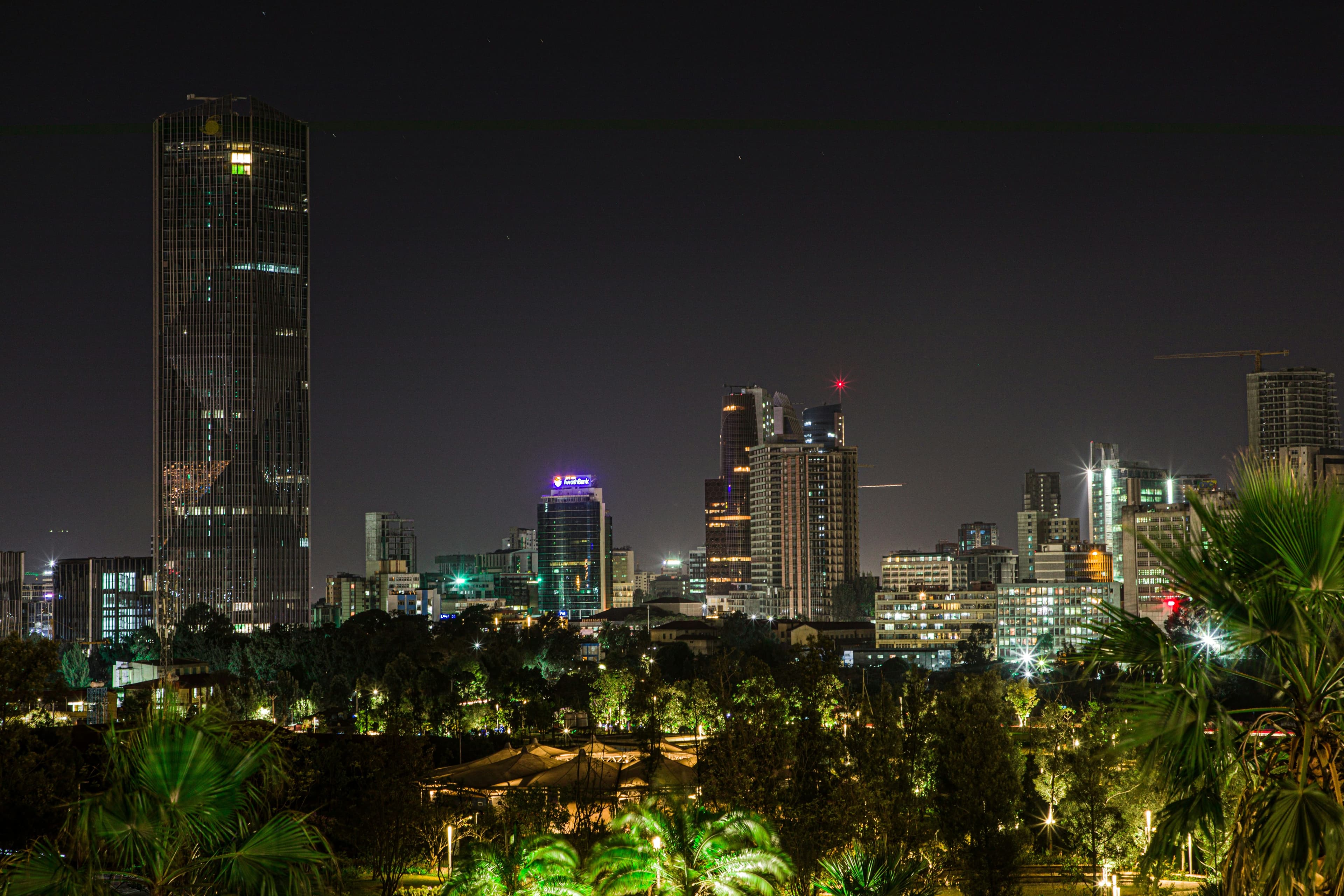 Addis Ababa skyline at night